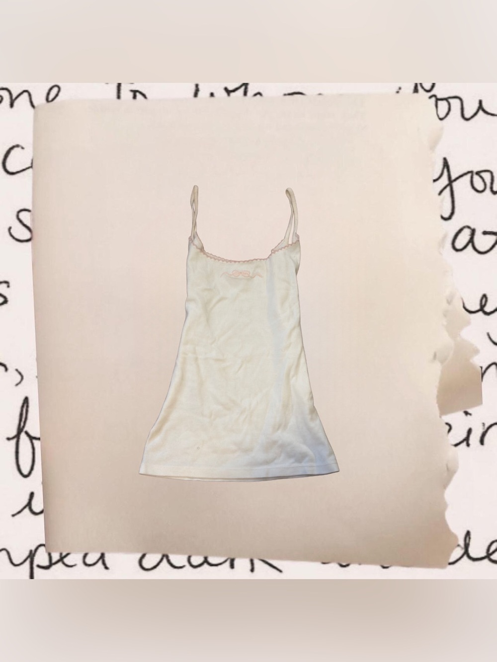 rare brandy melville bow embroidered camisole